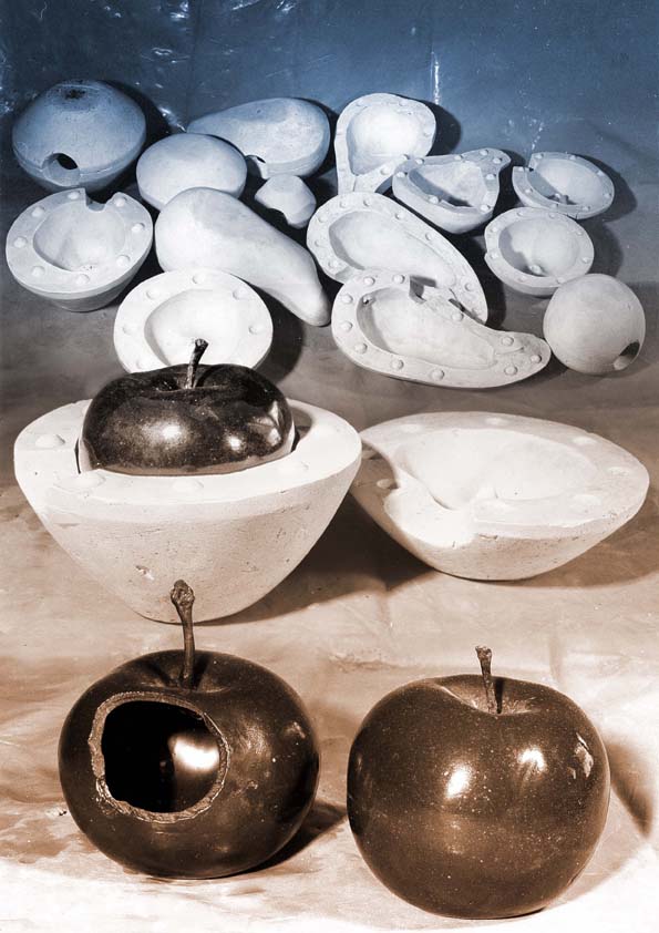 Insieme di modelli e frutti realizzati per il museo della frutta Garnier Valletti di Torino